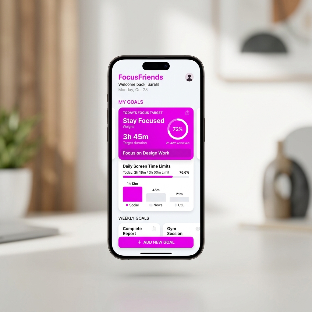 FocusFriends features screen