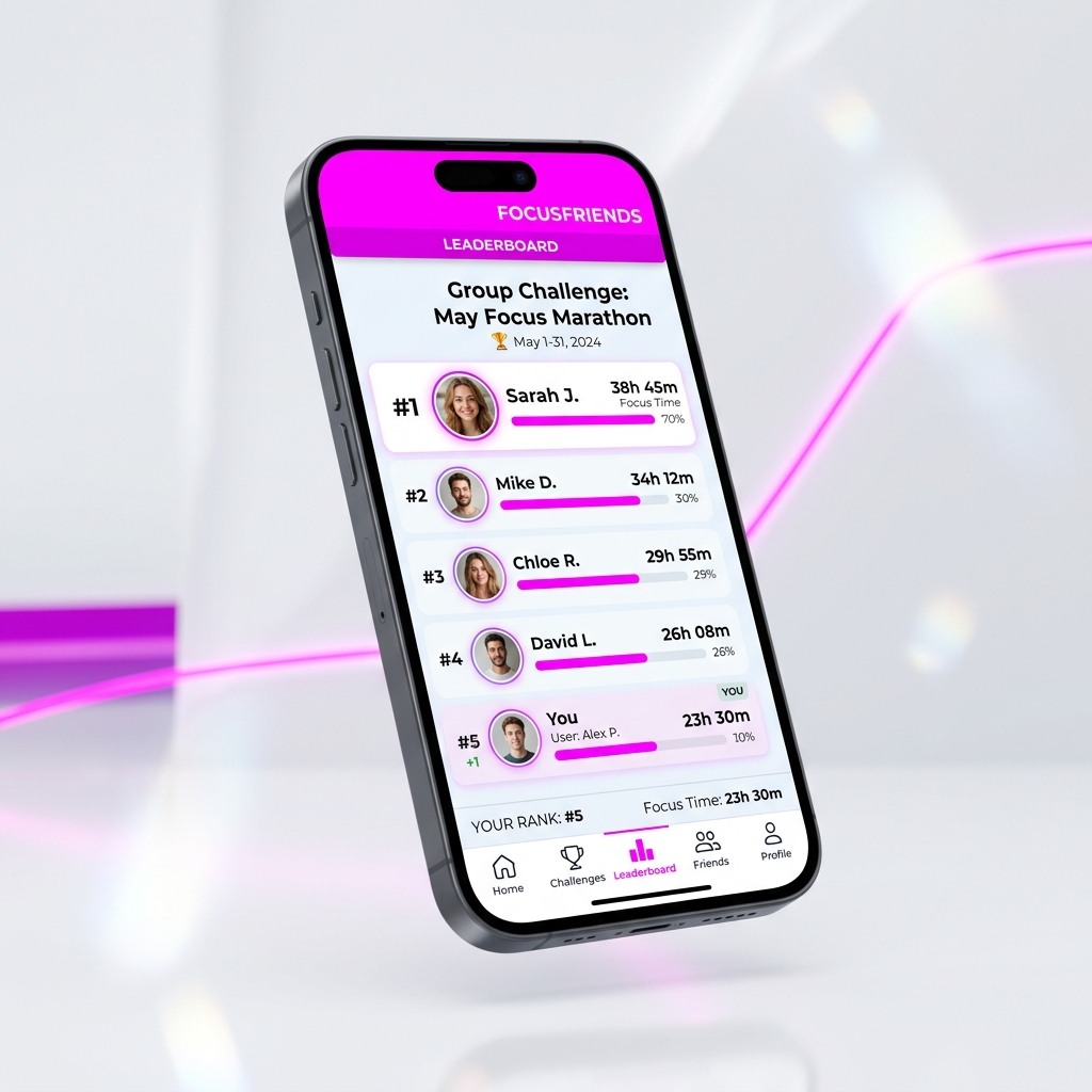 FocusFriends groups screen